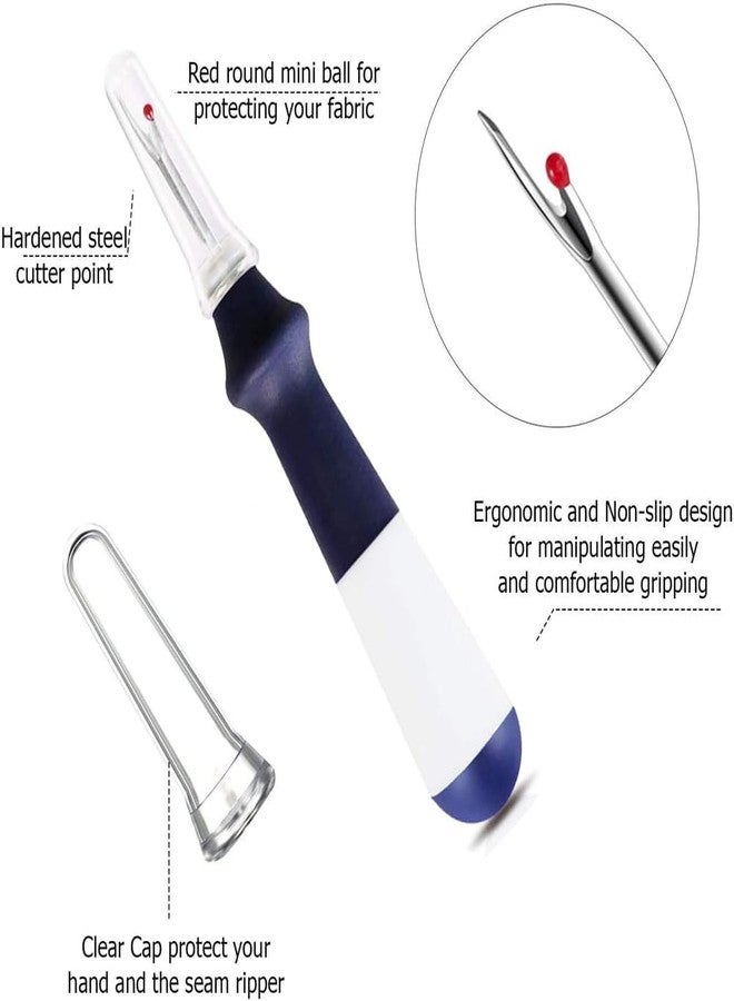 Jasol 2 Pieces Seam Ripper Ergonomic Grip, Colorful Large Thread Remover for Sewing Crafting Removing Embroidery Hems and Seams, Multicolor - Image 2